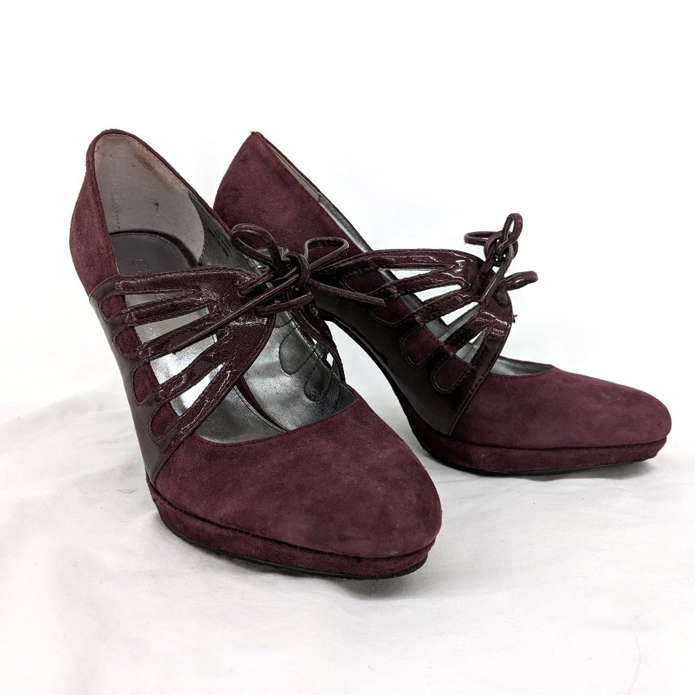 Calvin Klein Purple Suede Tie Heels